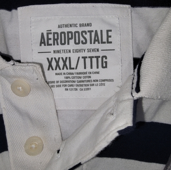 Aeropostale Classic Blue and White Polo Shirt - Picture 2 of 7